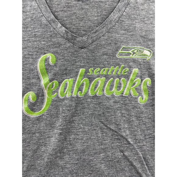 Large grey and green Seattle Seahawks T-Shirt - Picture 3 of 4